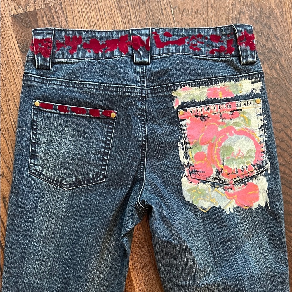 Cach’e Flared Jeans With Patterned Embellishments - image 4